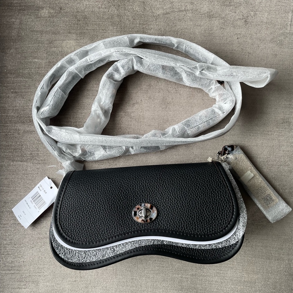 NWT Coach Black wavy Dinky Bag - Picture 5 of 8